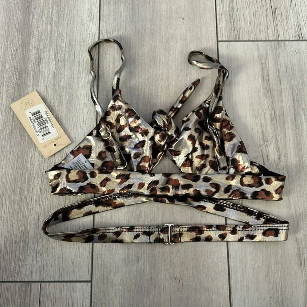 Ris-K Dippin' Daisy's Glow Wildcat bikini top size S swim swimsuit
